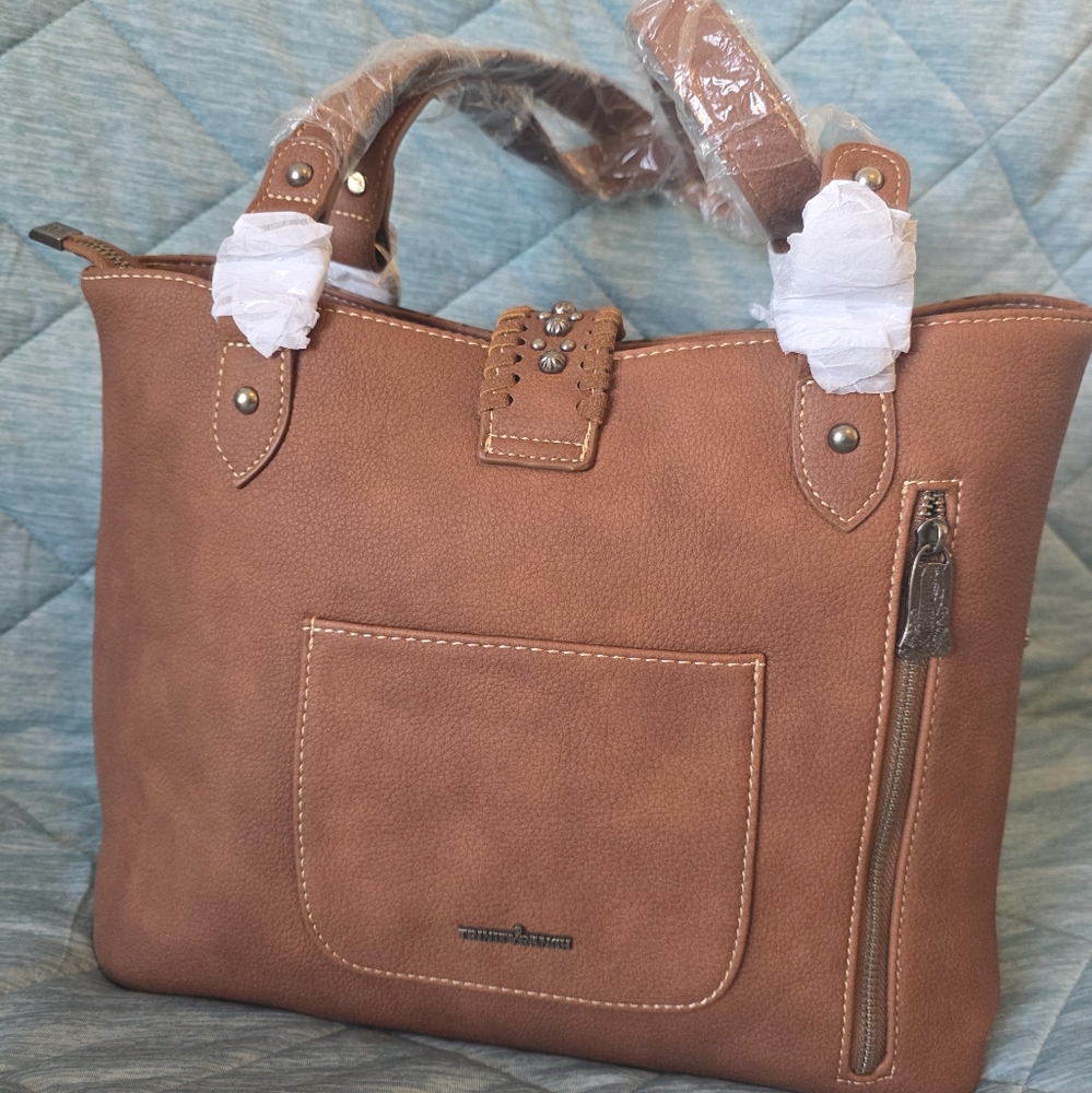 Trinity Ranch Cowhide Purse + Wallet - Picture 5 of 10